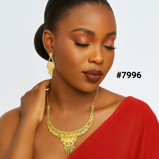 Gold Plated Short NECKLACE 5 Gram Gold Plated Jewellery PMJ Model No : 7996