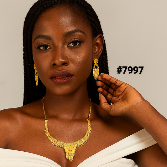 Gold Plated Short NECKLACE 5 Gram Gold Plated Jewellery PMJ Model No : 7997