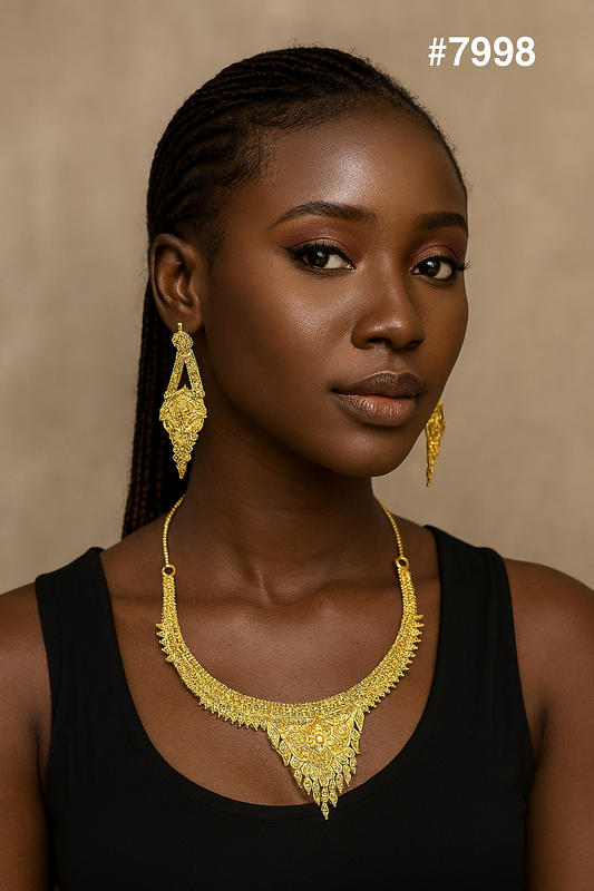 Gold Plated Short NECKLACE 5 Gram Gold Plated Jewellery PMJ Model No : 7998