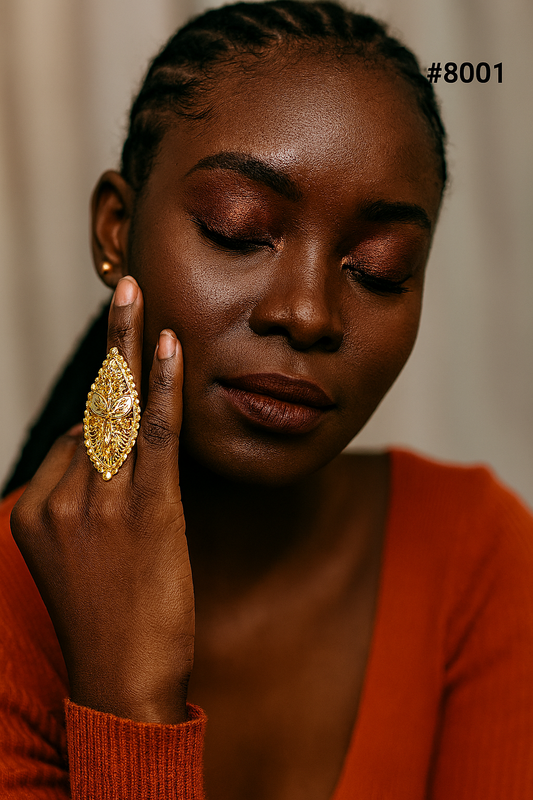 Gold Plated Finger Ring 5 Gram Gold Plated Jewellery PMJ Model No : 8001