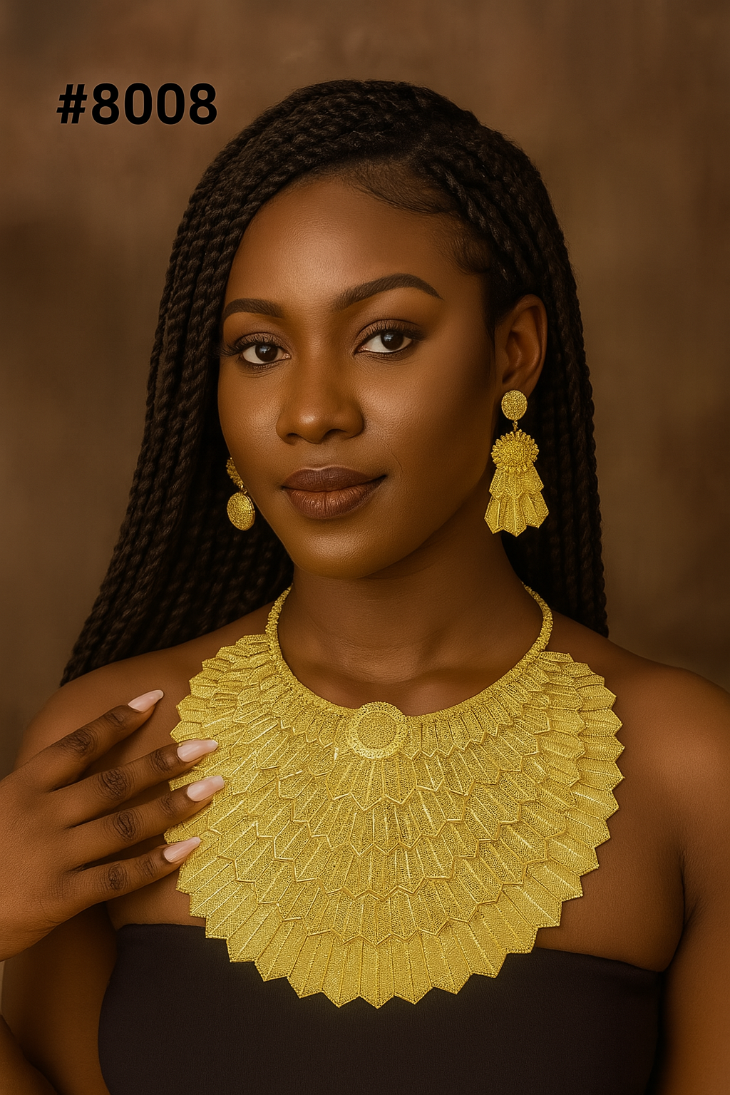 Gold Plated Long NECKLACE 5 Gram Gold Plated Jewellery PMJ Model No : 8008