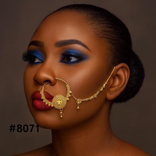 Gold Plated Nose Ring 1 Gram Gold Plated Jewellery PMJ Model No : 8071