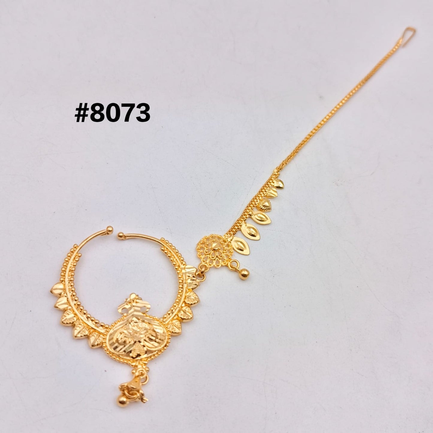 Gold Plated Nose Ring 1 Gram Gold Plated Jewellery PMJ Model No : 8073