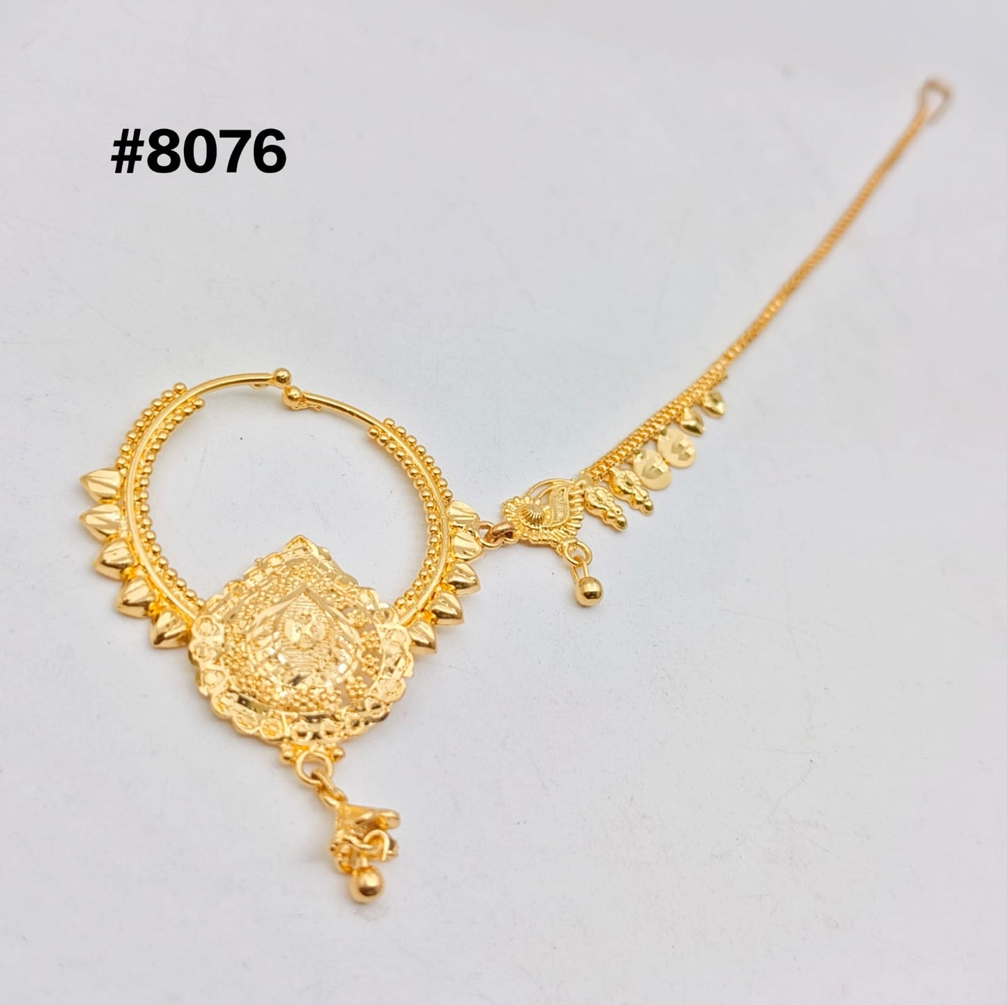 Gold Plated Nose Ring 1 Gram Gold Plated Jewellery PMJ Model No : 8076