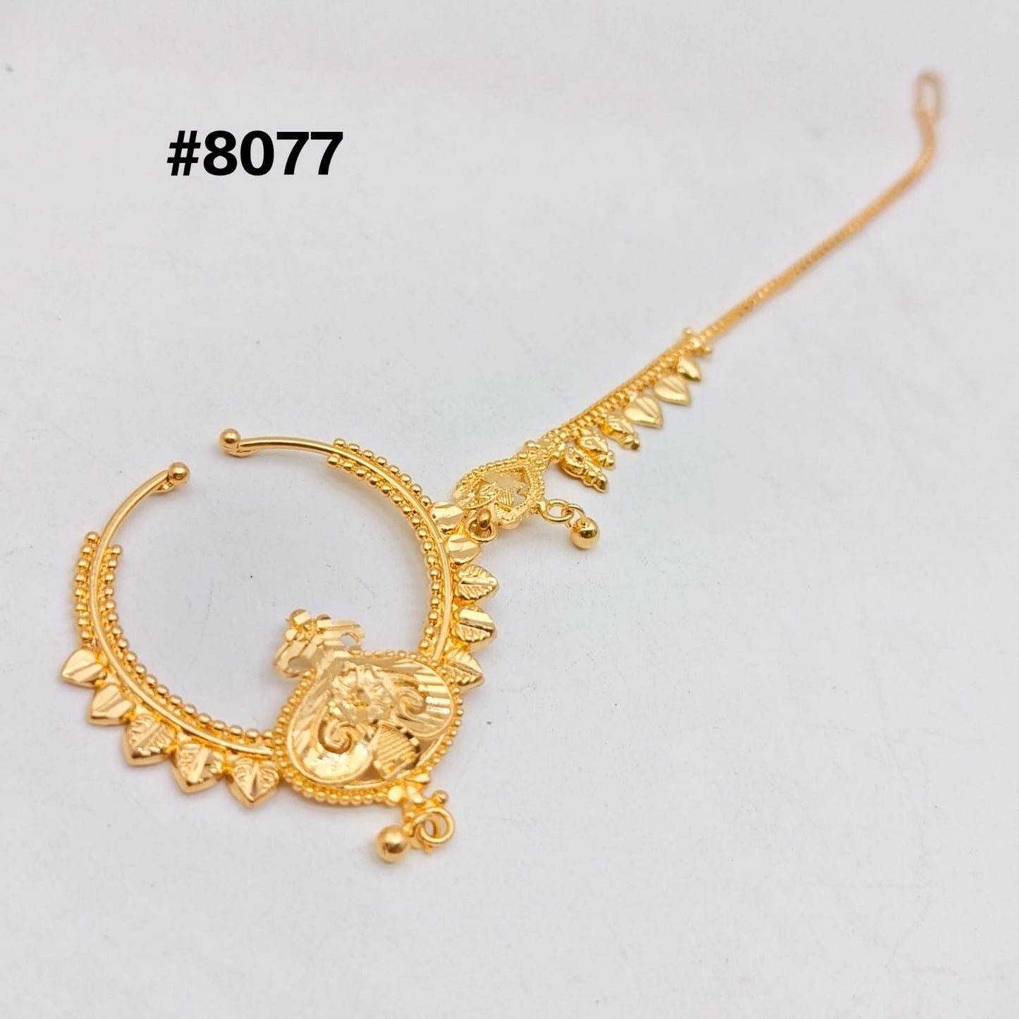 Gold Plated Nose Ring 1 Gram Gold Plated Jewellery PMJ Model No : 8077