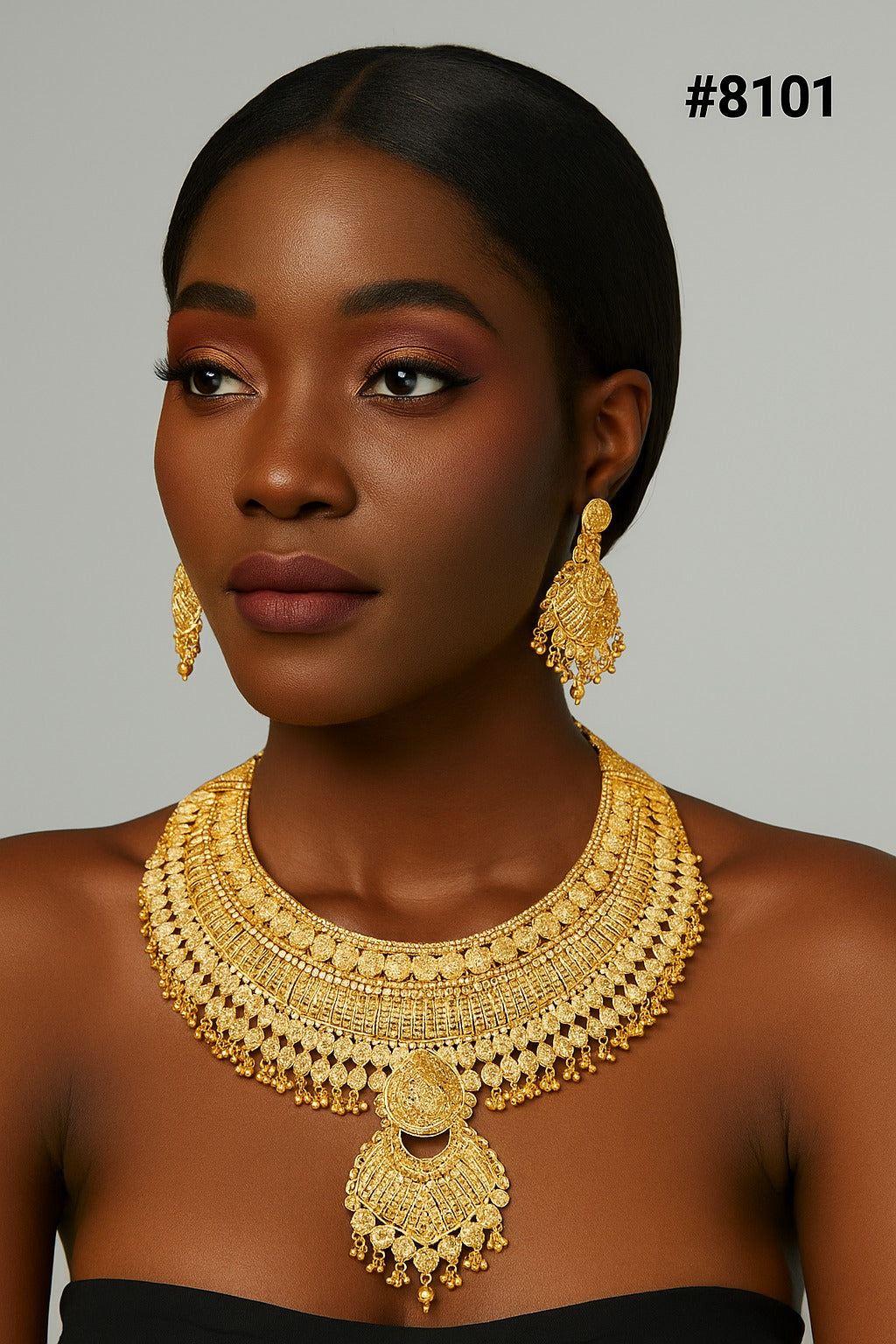 Gold Plated Short NECKLACE 5 Gram Gold Plated Jewellery PMJ Model No : 8101