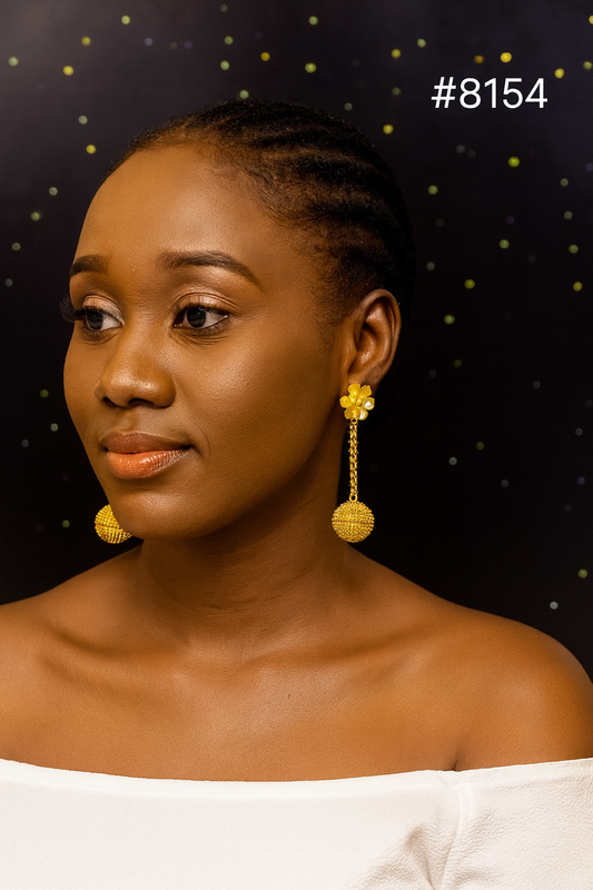 Gold Plated Designer Earrings Combo Finger Ring, PMJ Model No: 8154