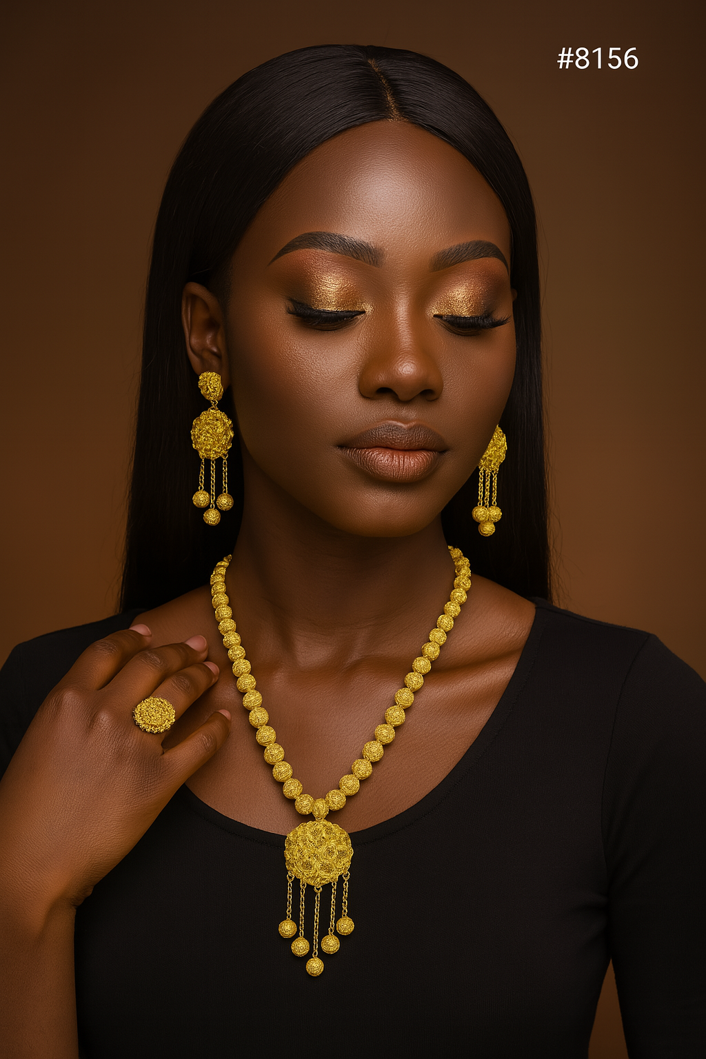 Gold Plated LONG NECKLACE 5 Gram Gold Plated Jewellery PMJ Model No : 8156