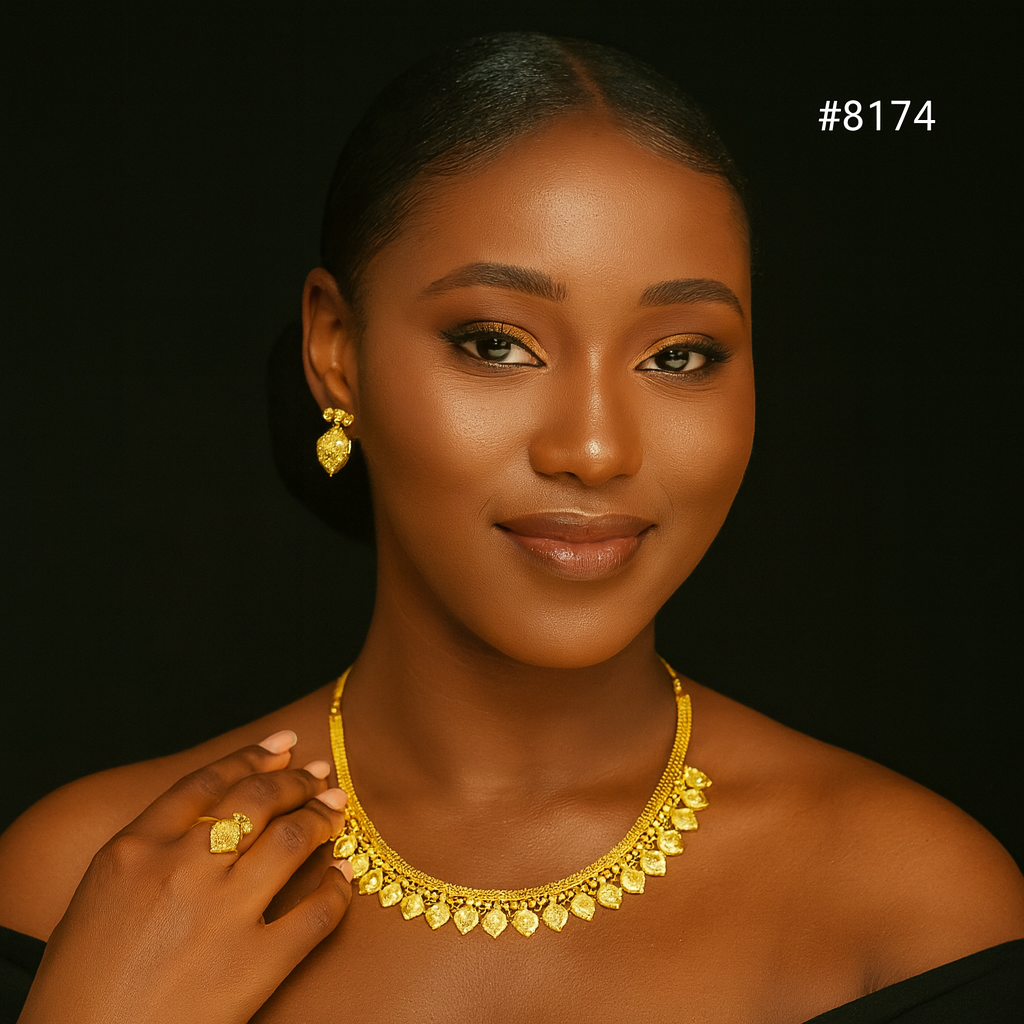 Gold Plated Short NECKLACE 5 Gram Gold Plated Jewellery PMJ Model No : 8174