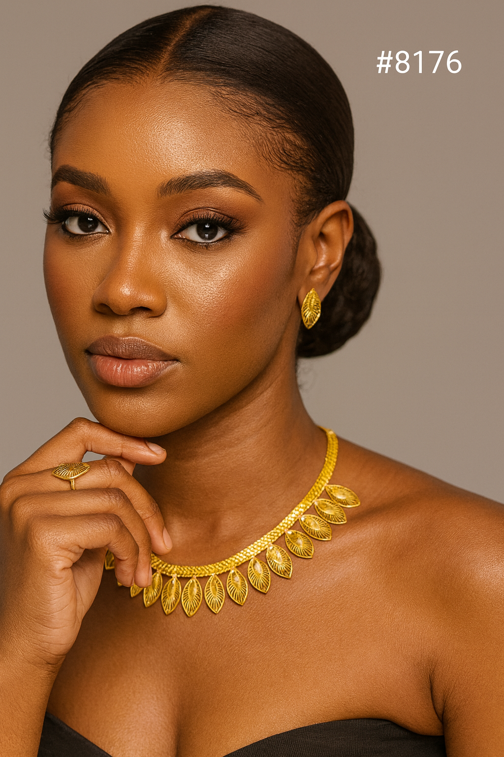 Gold Plated Short NECKLACE 5 Gram Gold Plated Jewellery PMJ Model No : 8176