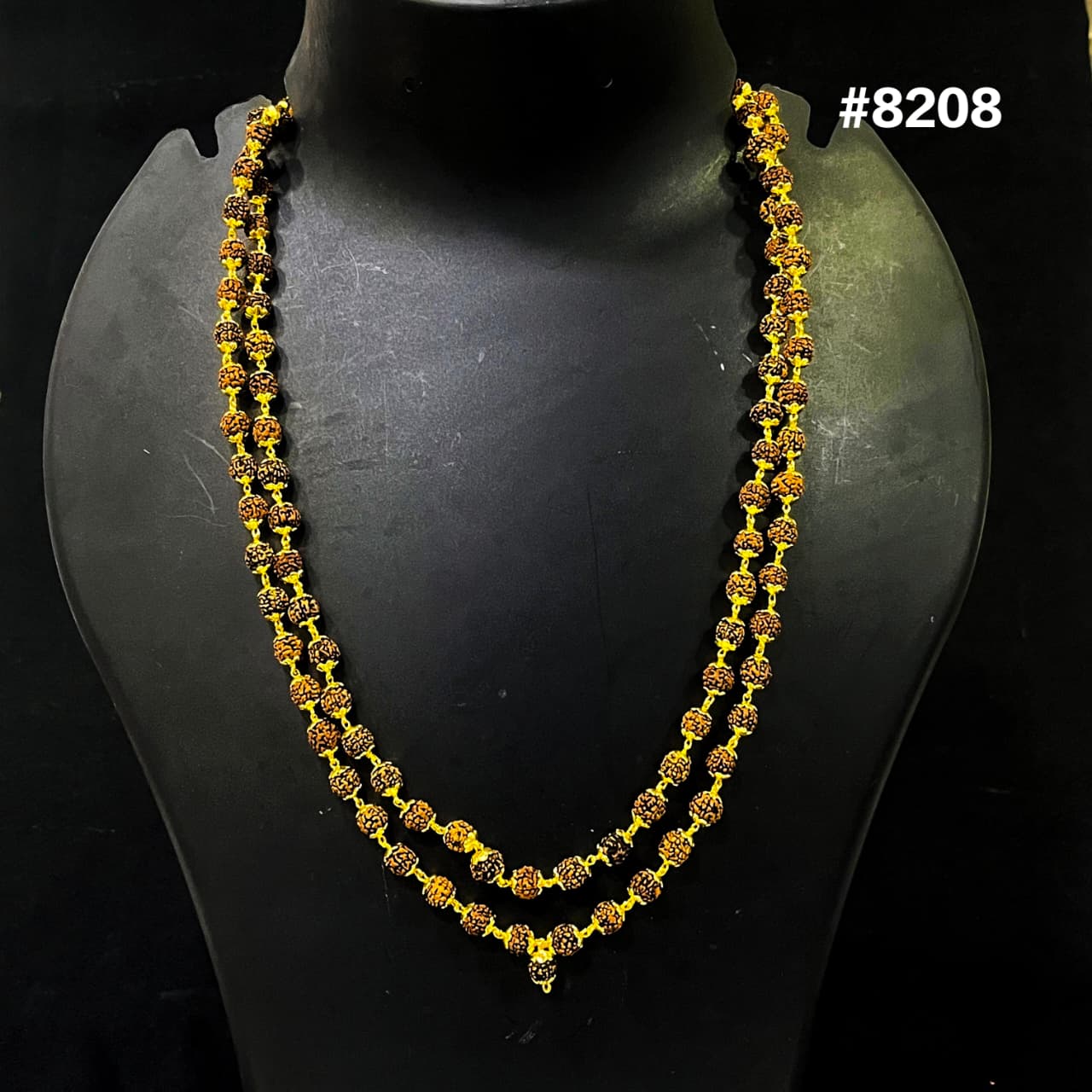 Gold Plated Chain,1 Gram Gold Plated Long Rudraksh 108 Mani Mala Jewellery PMJ Model No : 8208