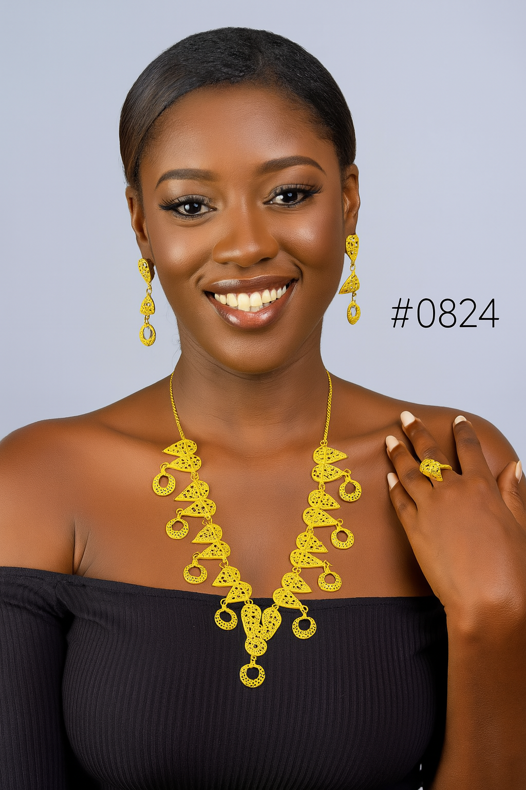 PMJ Gold Plated Angelina Jolie Beautiful Long Necklace Junk Jewelry Sale MODEL : 824