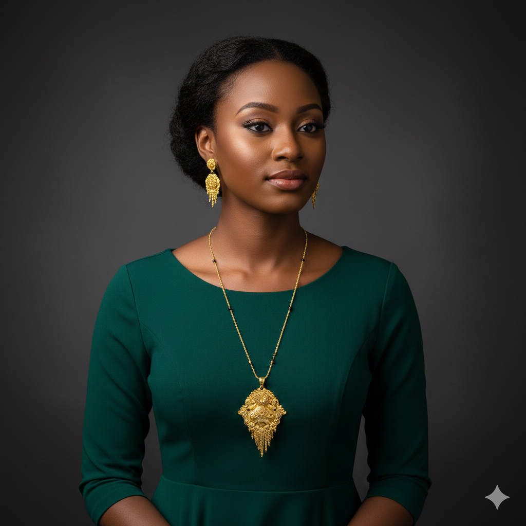 Gold Plated LONG Pendant NECKLACE 1 Gram Gold Plated Jewellery PMJ Model No : 8313