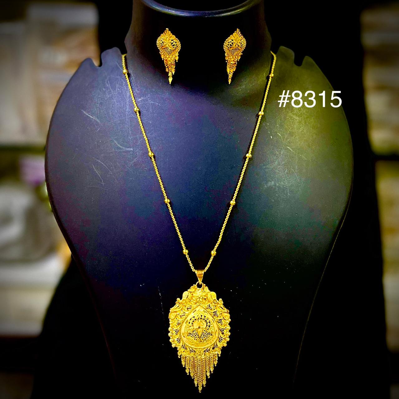 Gold Plated LONG Pendant NECKLACE 1 Gram Gold Plated Jewellery PMJ Model No : 8315