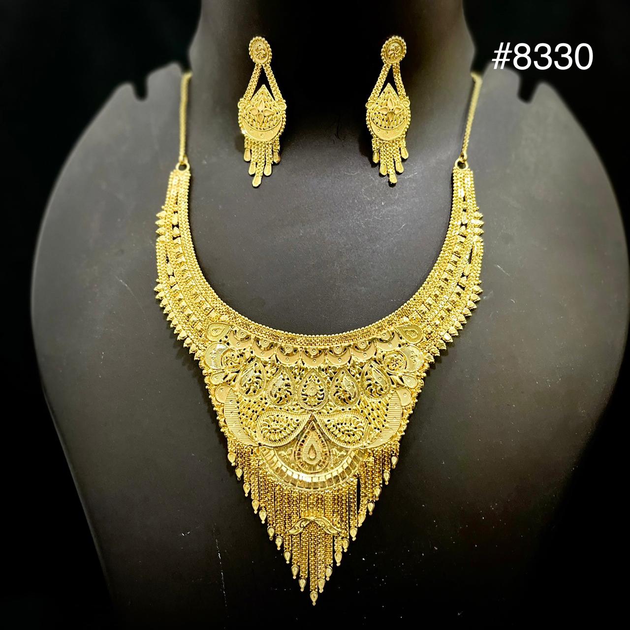 Gold Plated Short NECKLACE 5 Gram Gold Plated Jewellery PMJ Model No : 8330