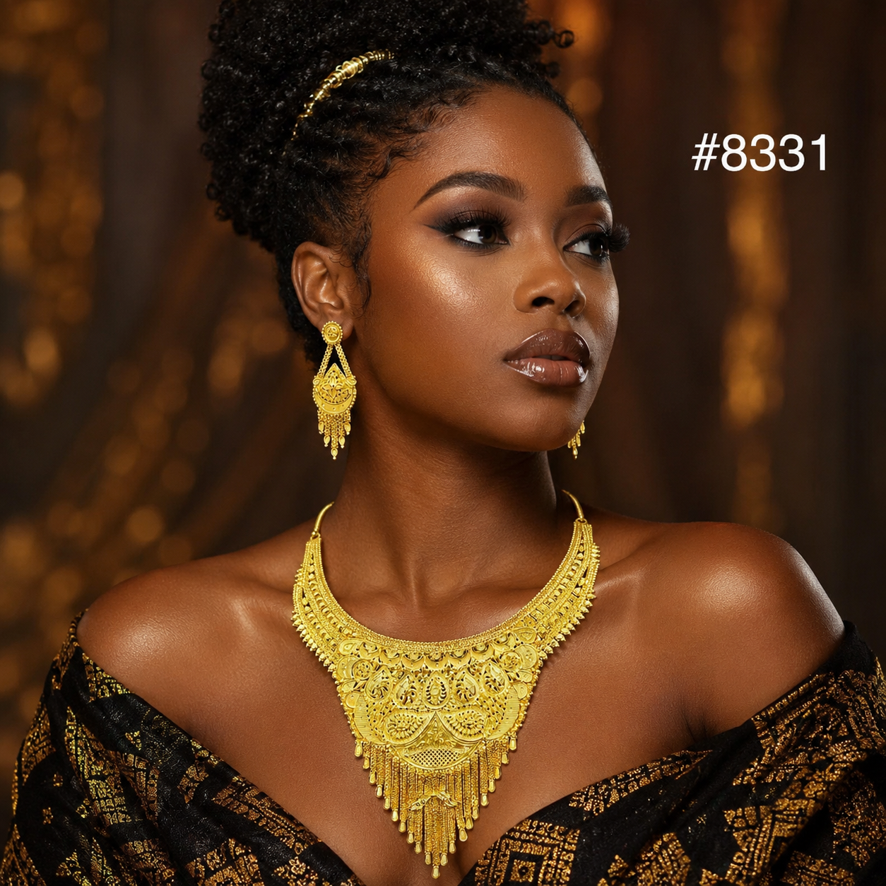 Gold Plated Short NECKLACE 5 Gram Gold Plated Jewellery PMJ Model No : 8331