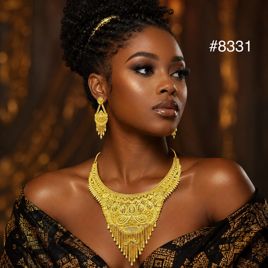 Gold Plated Short NECKLACE 5 Gram Gold Plated Jewellery PMJ Model No : 8331