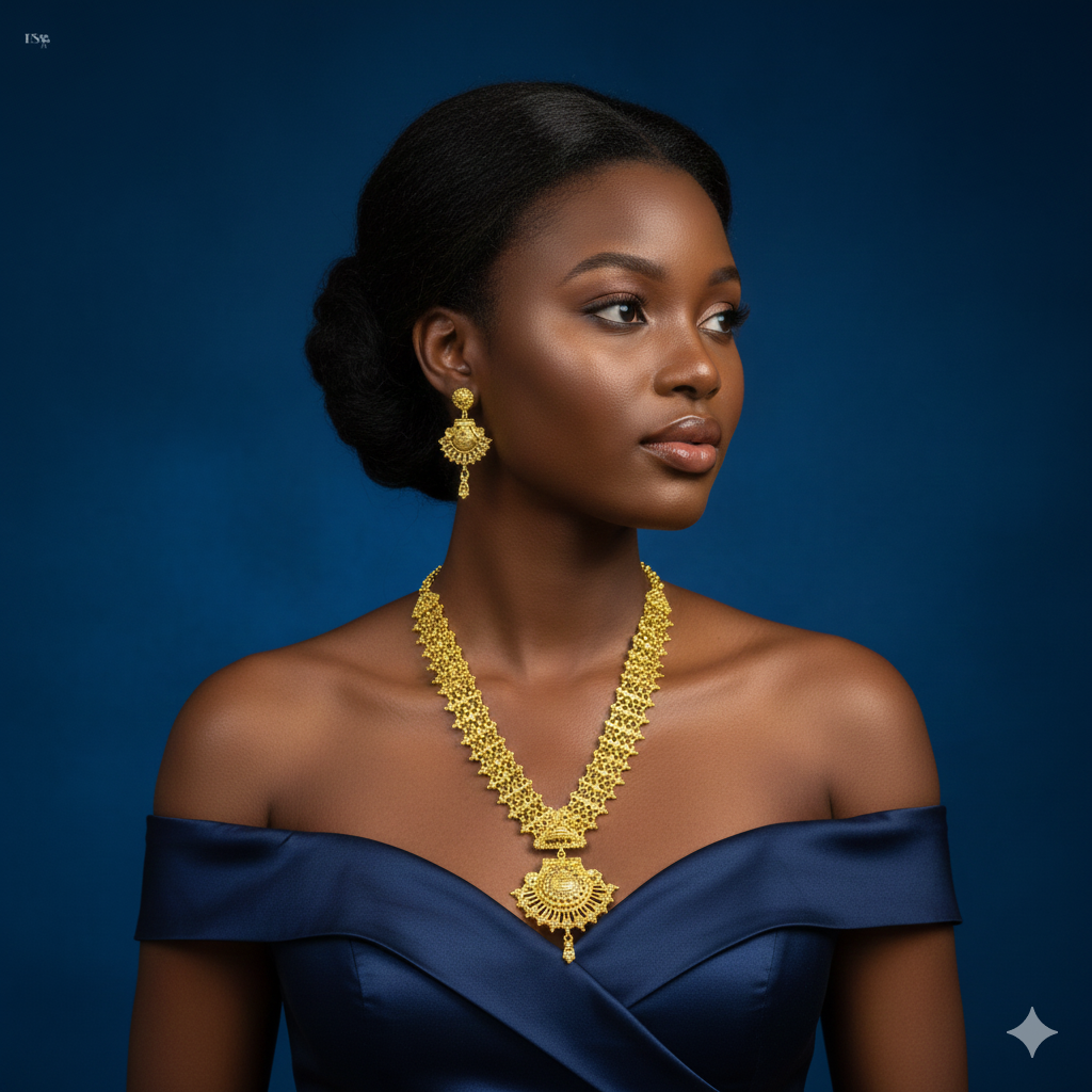 Gold Plated LONG NECKLACE 5 Gram Gold Plated Jewellery PMJ Model No : 8343