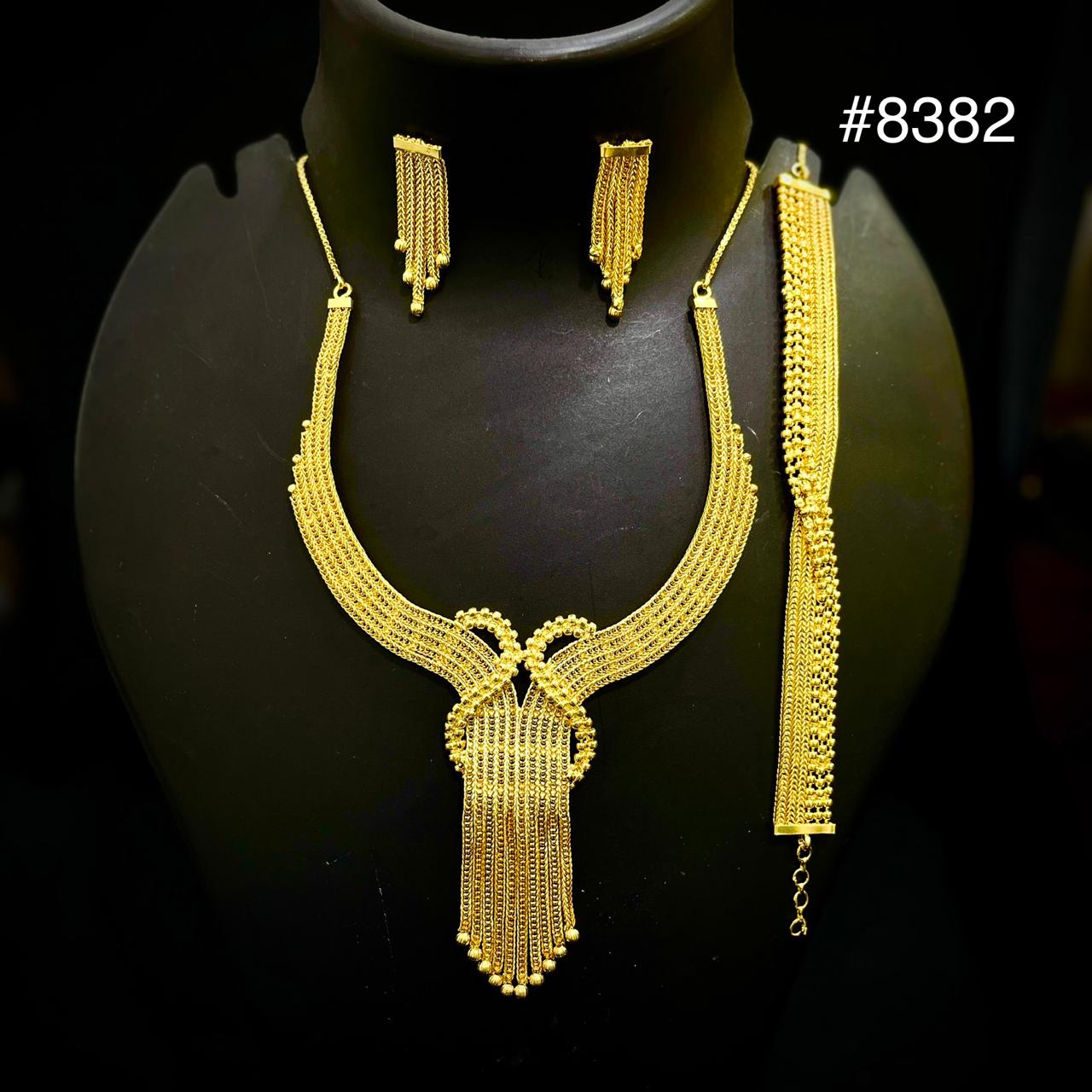 Gold Plated Short Necklace Set, PMJ Model No: 8382