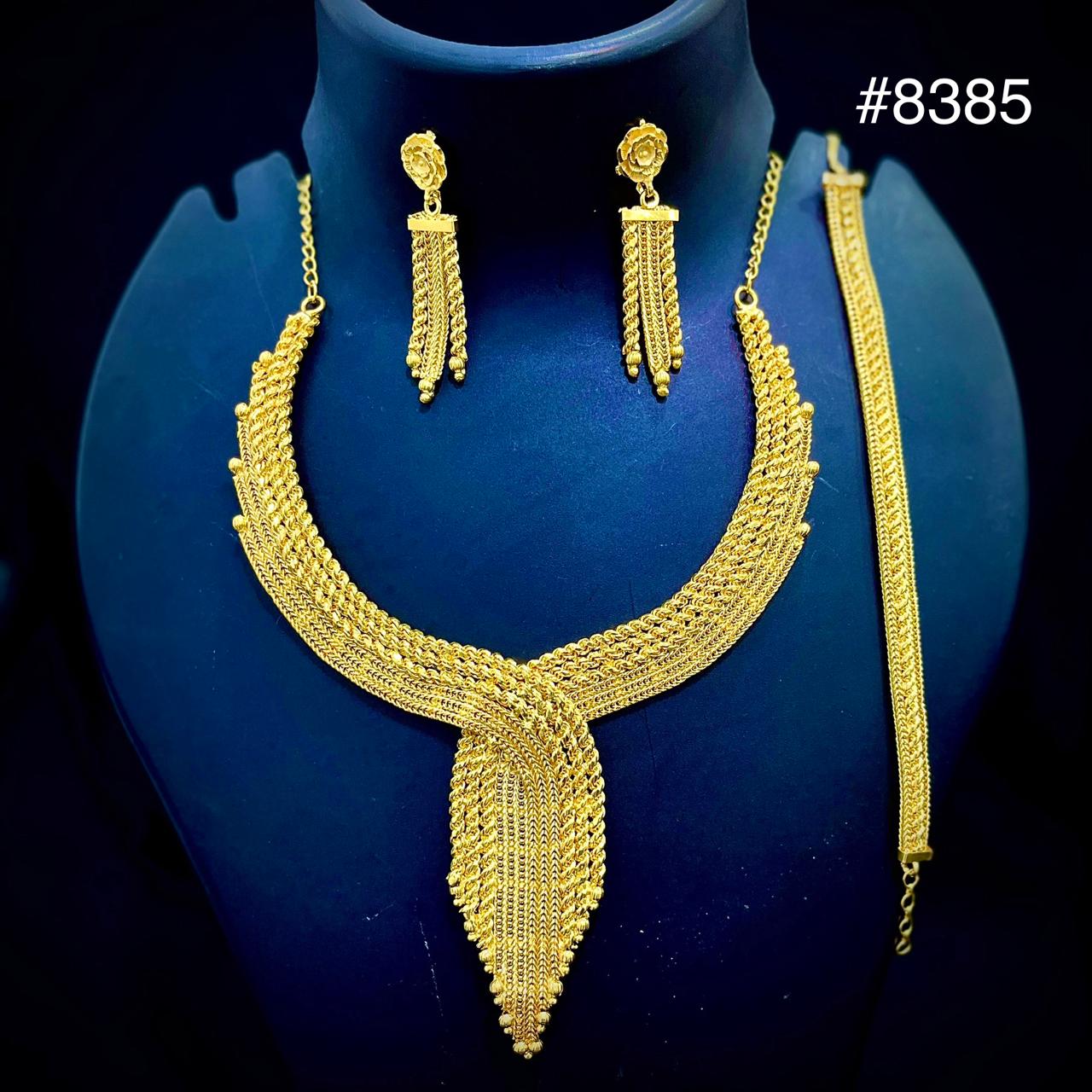 Gold Plated Short Necklace Set, PMJ Model No : 8385
