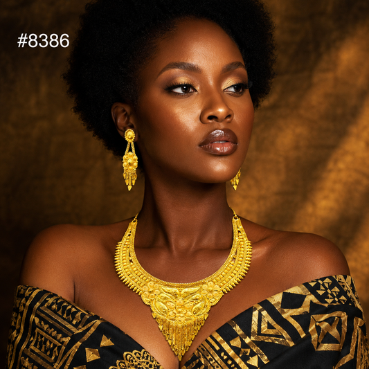 Gold Plated Short Necklace Set, PMJ Model No: 8386