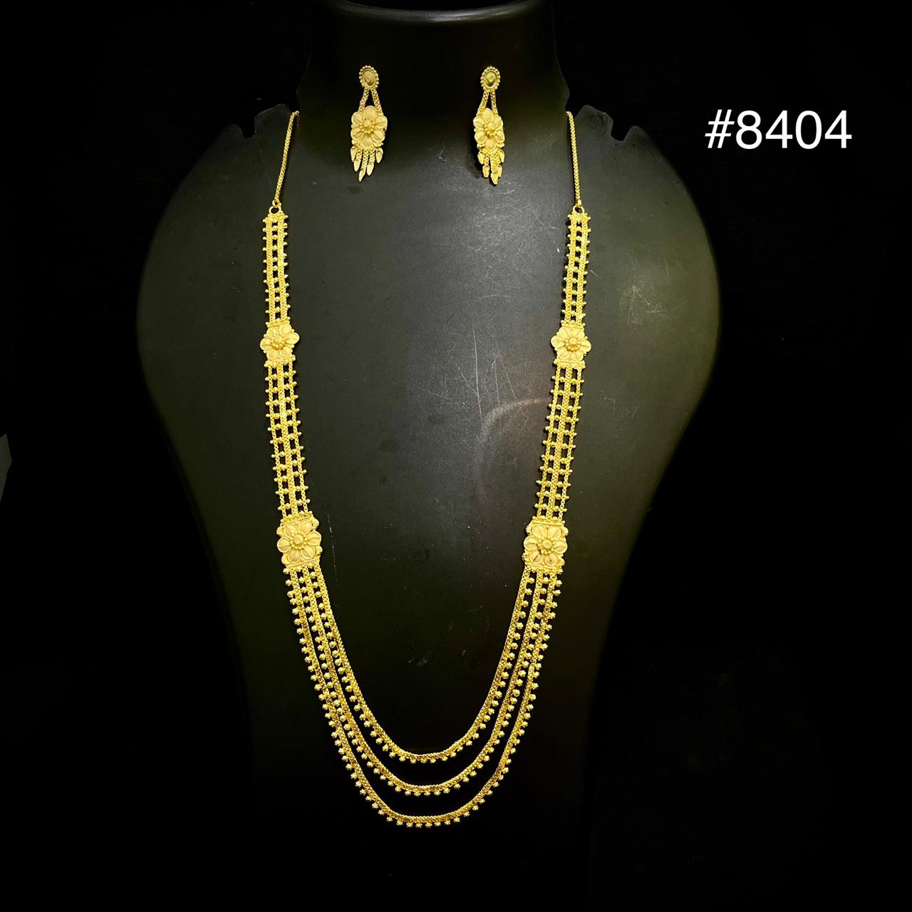 Gold Plated Long NECKLACE 5 Gram Gold Plated Jewellery PMJ Model No : 8404