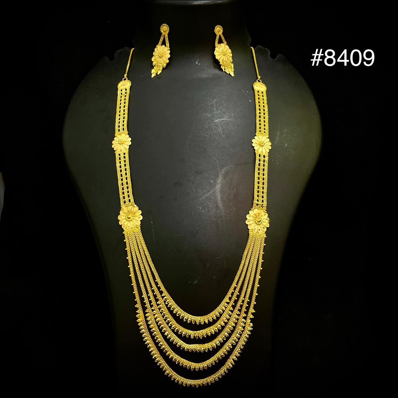 Gold Plated Long NECKLACE 5 Gram Gold Plated Jewellery PMJ Model No : 8409