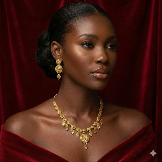 Gold Plated Short NECKLACE 5 Gram Gold Plated Jewellery PMJ Model No : 8416