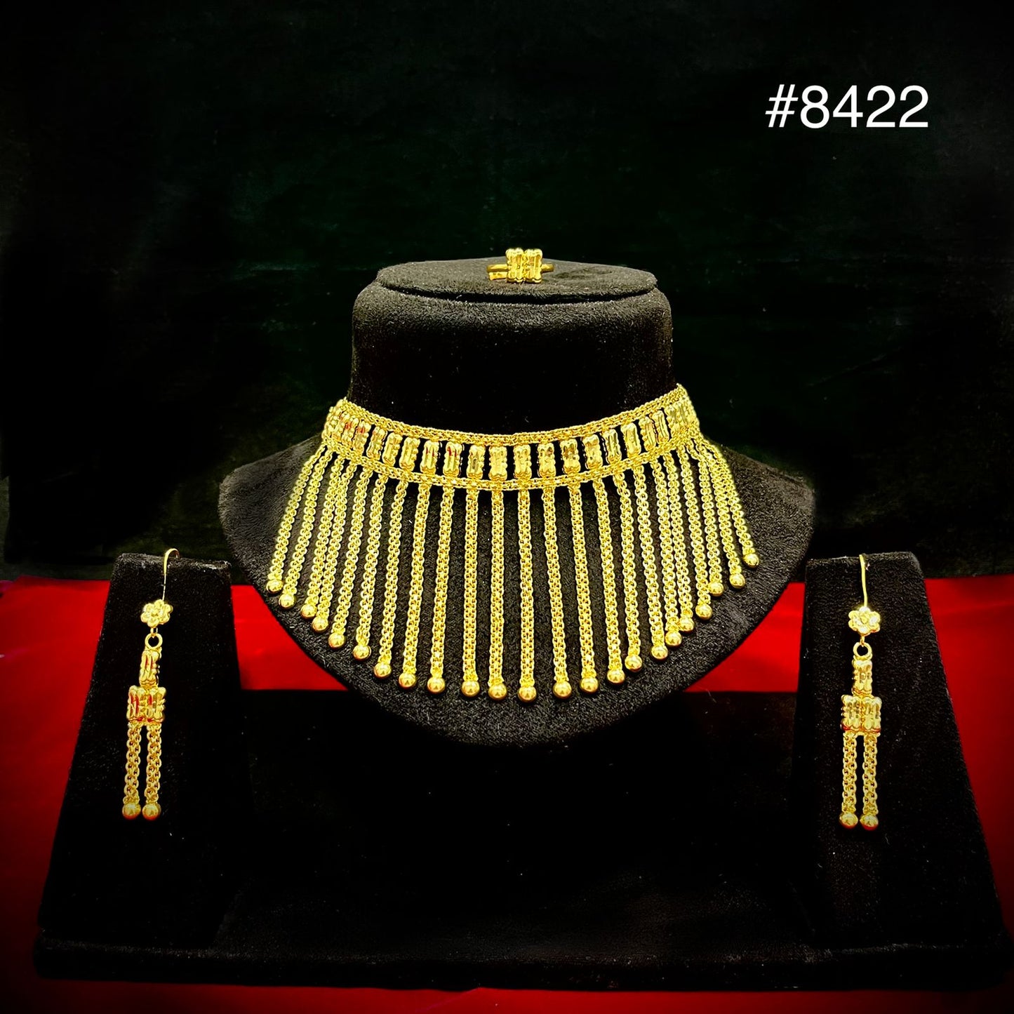 Gold Plated Short Necklace 5 Gram Gold Plated Jewellery PMJ Model No : 8422