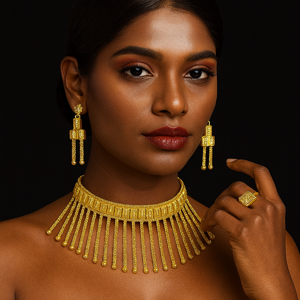 Gold Plated Short Necklace 5 Gram Gold Plated Jewellery PMJ Model No : 8423