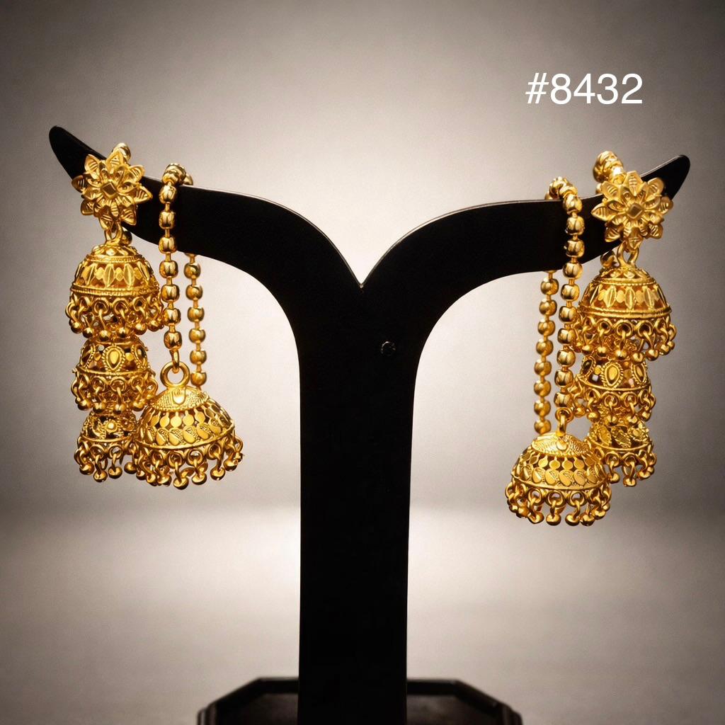 Gold Plated Designer Earrings, PMJ Model No: 8432