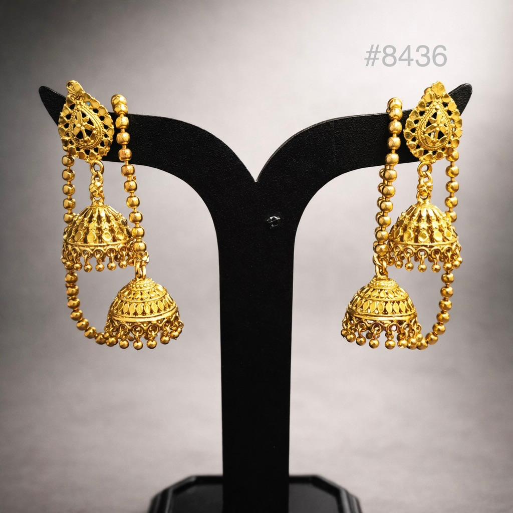 Gold Plated Designer Earrings, PMJ Model No: 8436