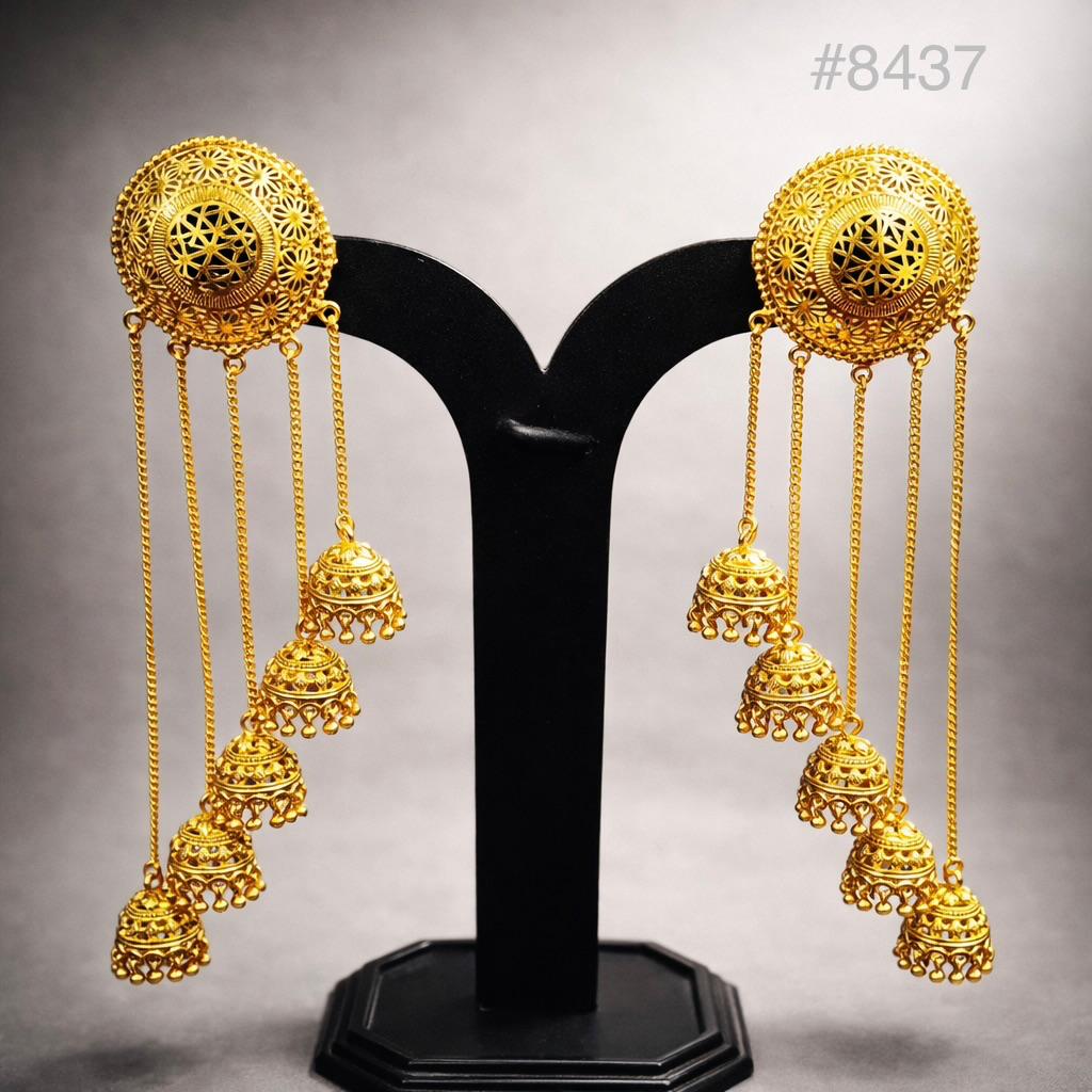 Gold Plated Designer Earrings, PMJ Model No: 8437