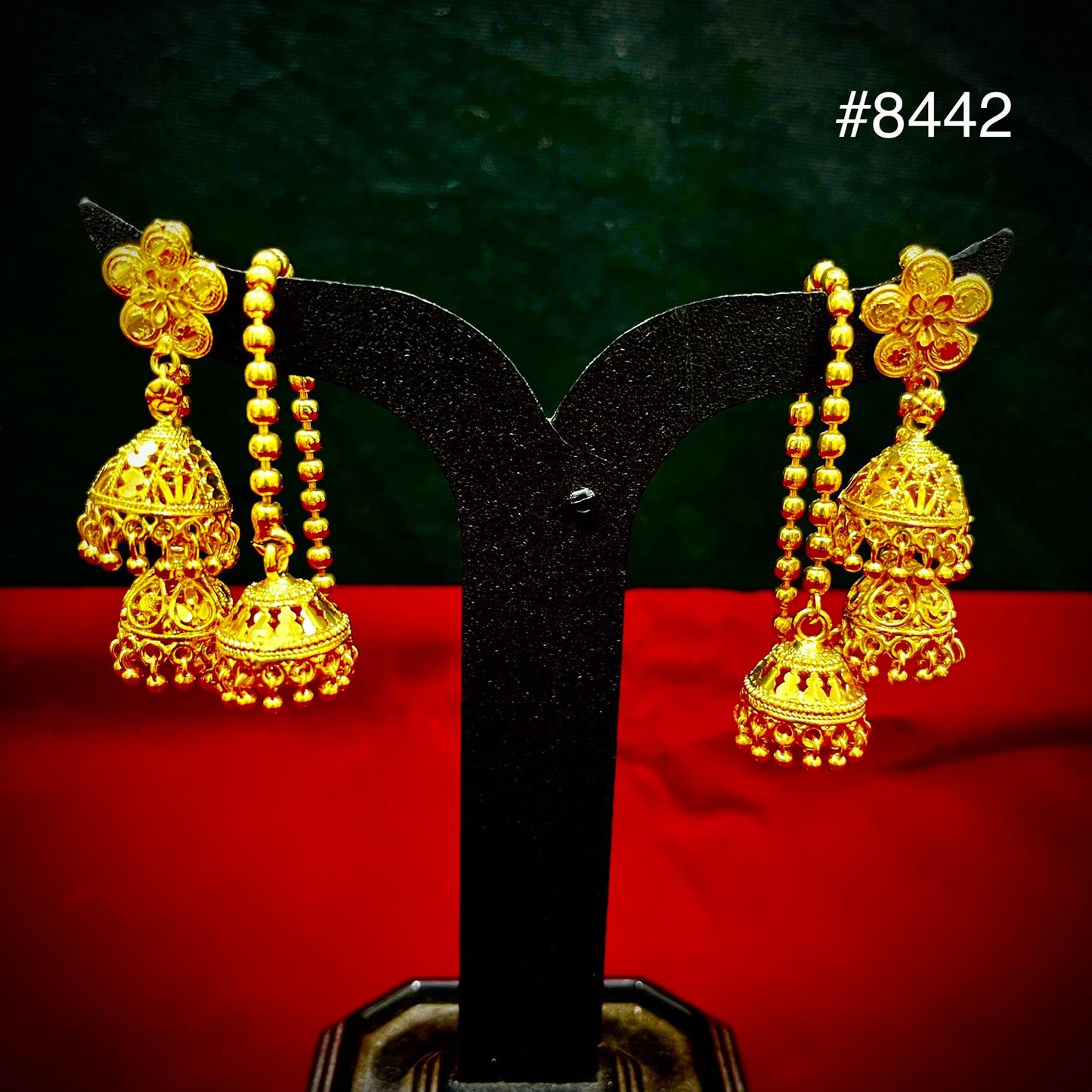 Gold Plated Designer Earrings, PMJ Model No: 8442