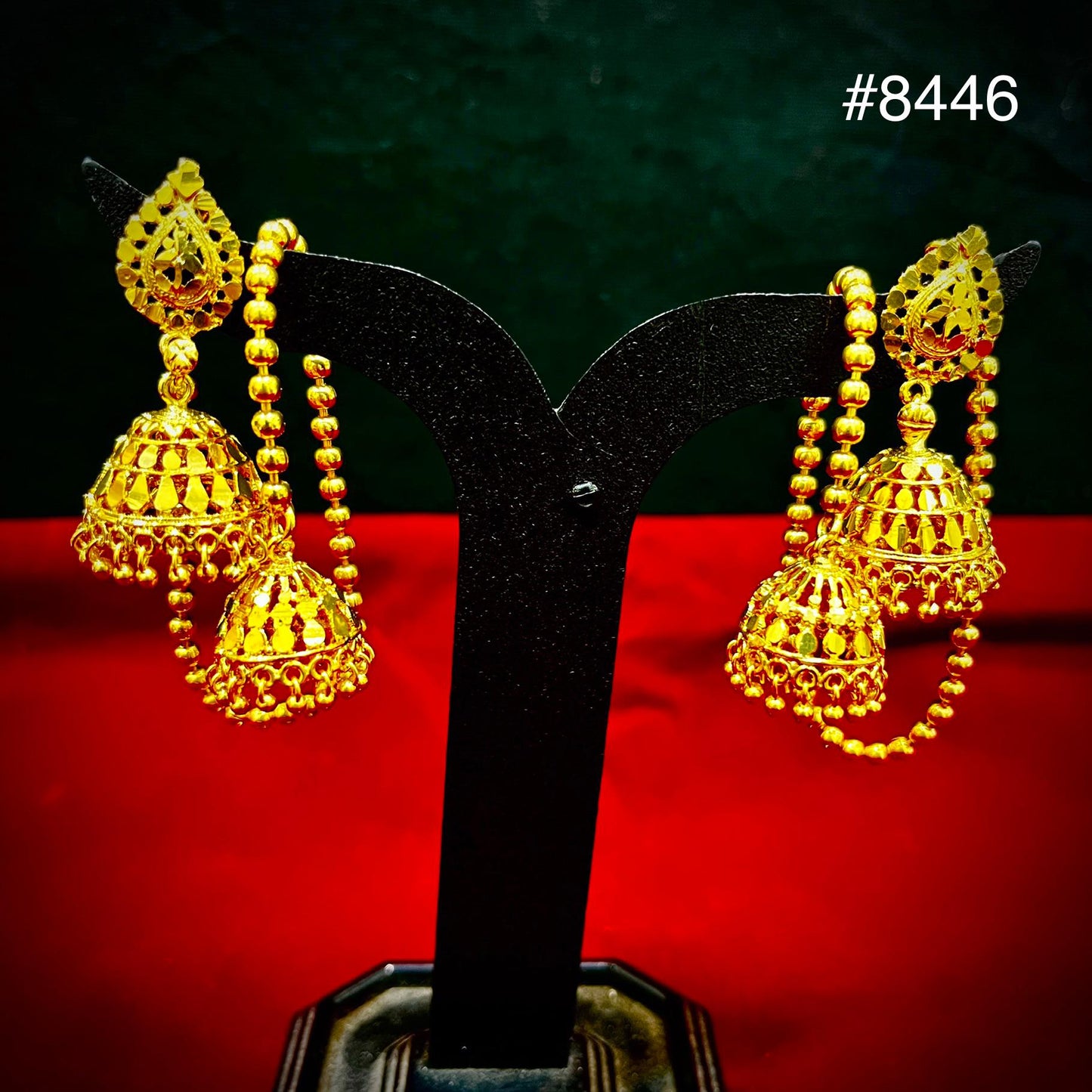 Gold Plated Designer Earrings, PMJ Model No: 8446