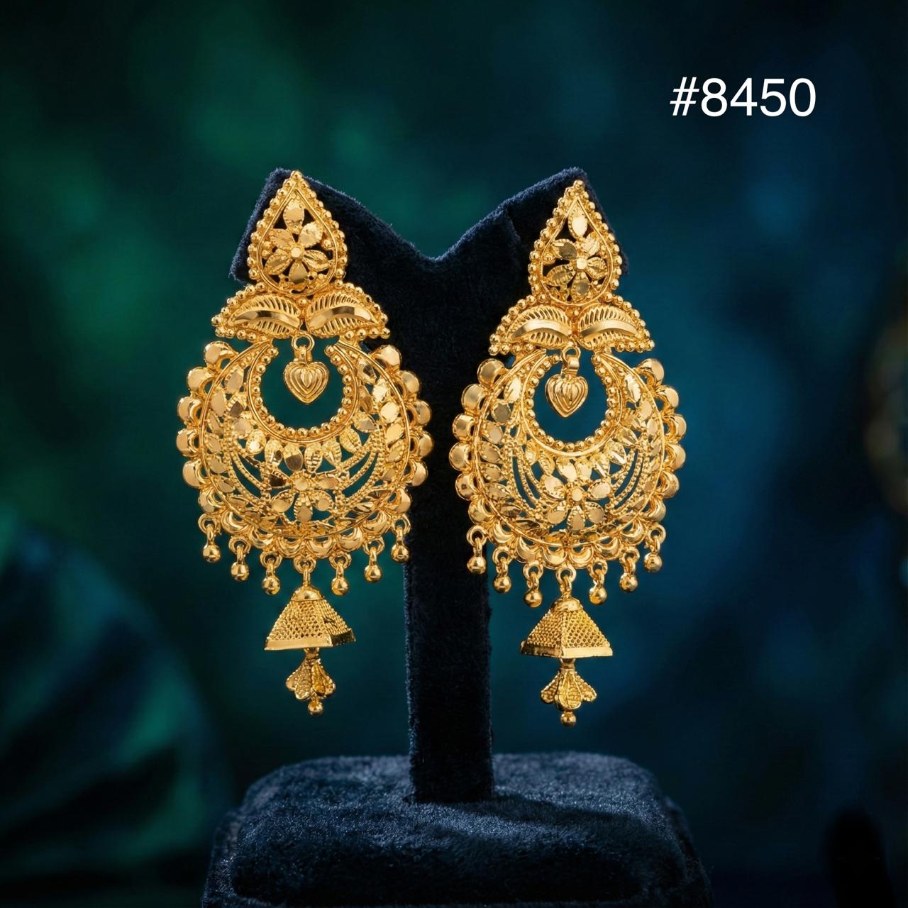 Gold Plated EARRING 1 Gram Gold Plated Jewellery PMJ Model No : 8450
