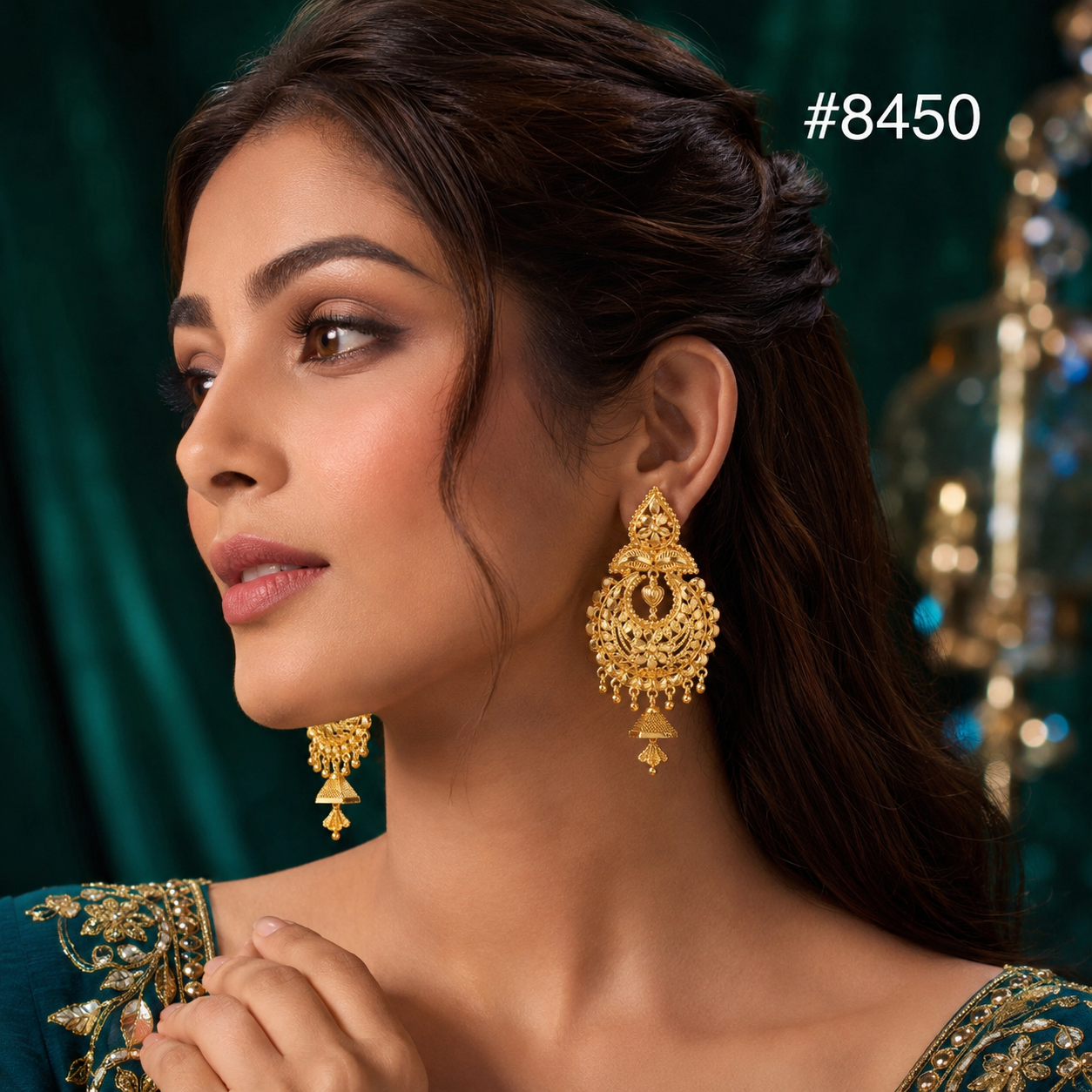 Gold Plated EARRING 1 Gram Gold Plated Jewellery PMJ Model No : 8450