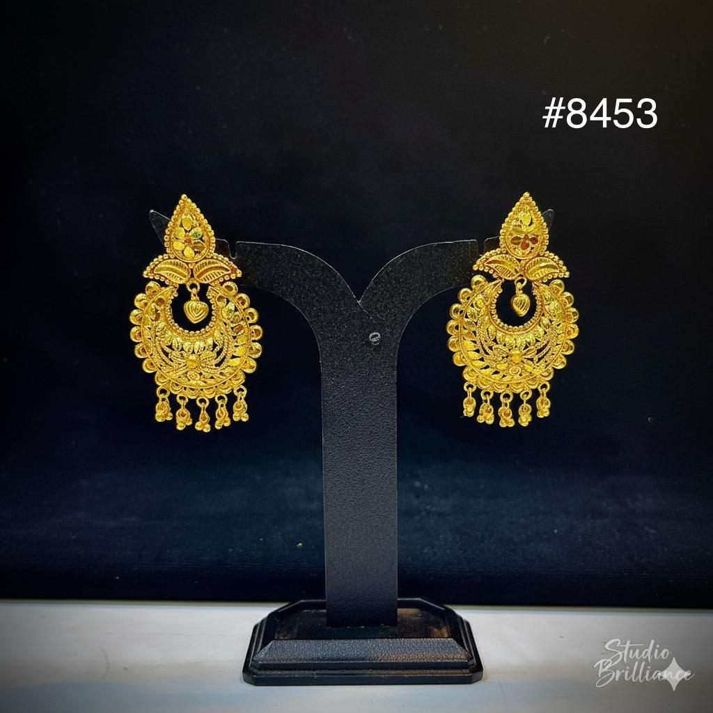 Gold Plated EARRING 1 Gram Gold Plated Jewellery PMJ Model No : 8453