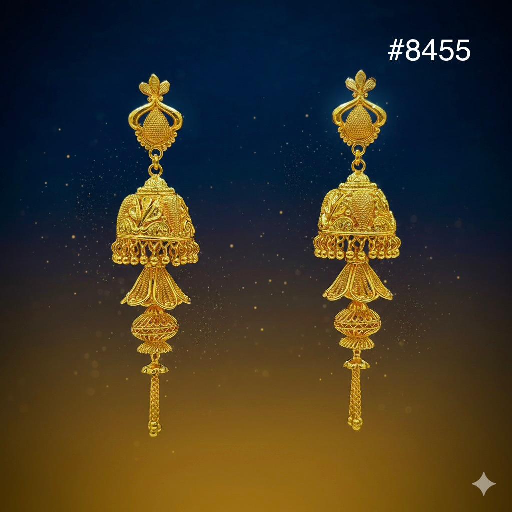 Gold Plated EARRING 1 Gram Gold Plated Jewellery PMJ Model No : 8455