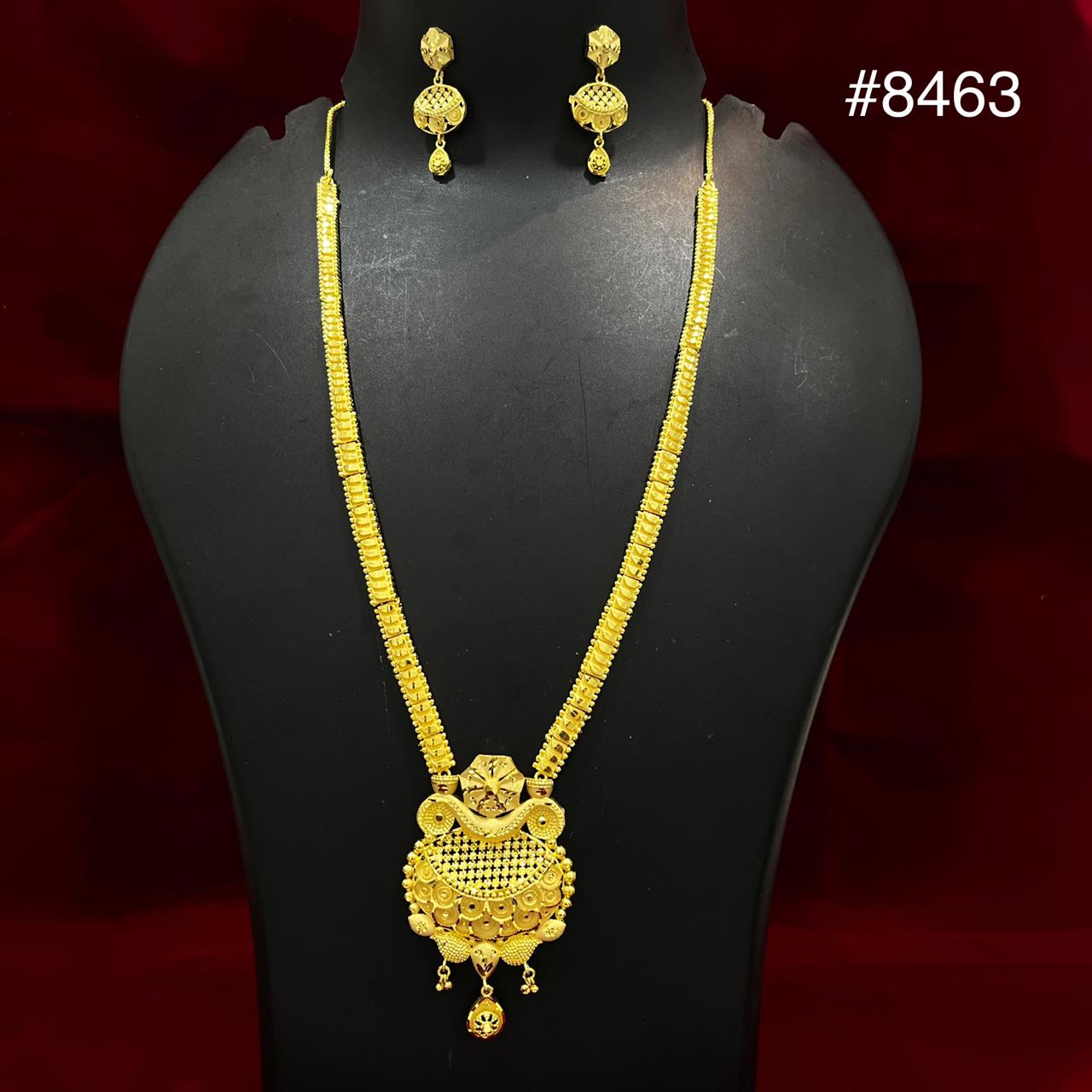 Gold Plated LONG NECKLACE 5 Gram Gold Plated Jewellery PMJ Model No : 8463