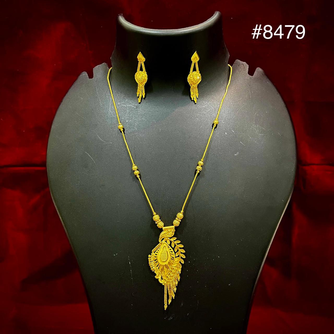 Gold Plated LONG Pendant NECKLACE 1 Gram Gold Plated Jewellery PMJ Model No : 8479