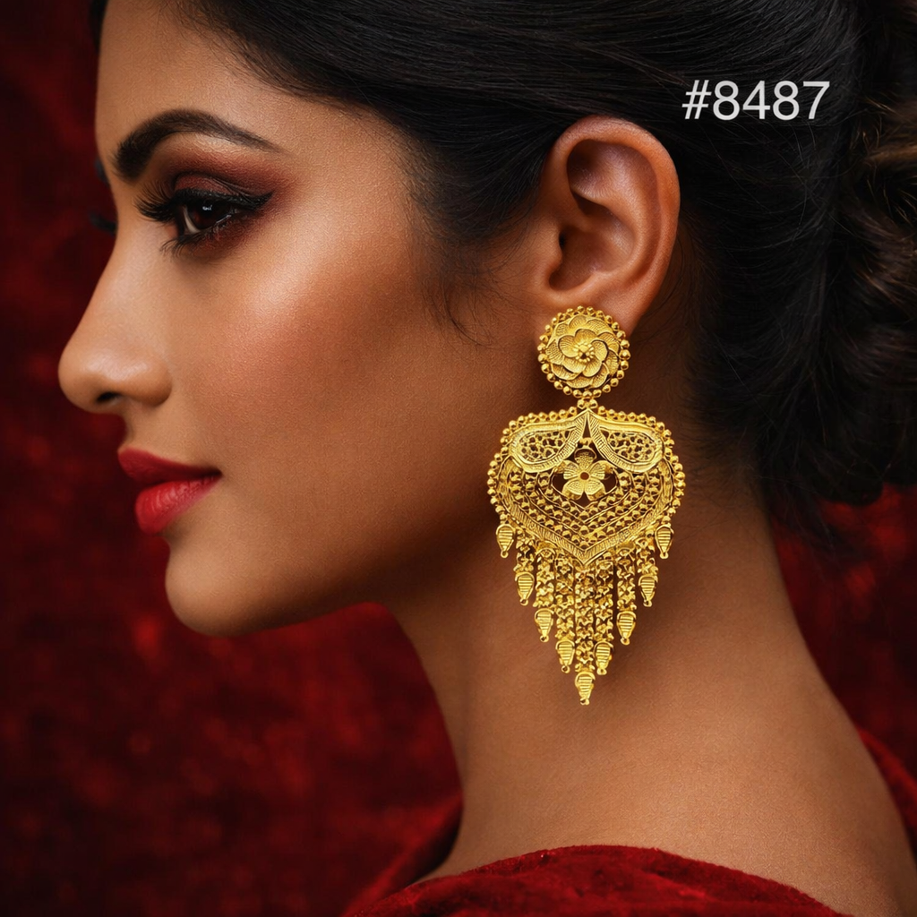 Gold Plated EARRING 1 Gram Gold Plated Jewellery PMJ Model No : 8487