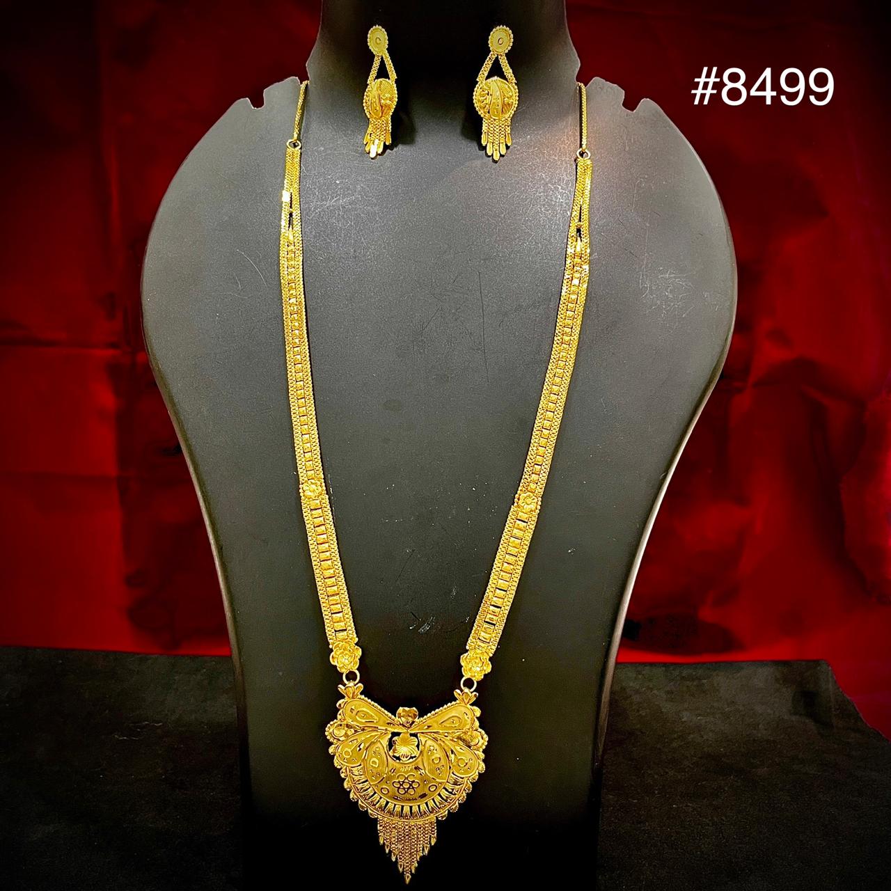 Gold Plated LONG NECKLACE 5 Gram Gold Plated Jewellery PMJ Model No : 8499