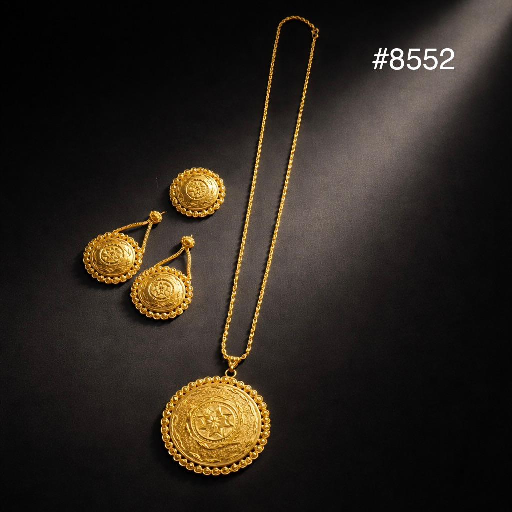 Gold Plated LONG Pendant NECKLACE 1 Gram Gold Plated Jewellery PMJ Model No : 8552