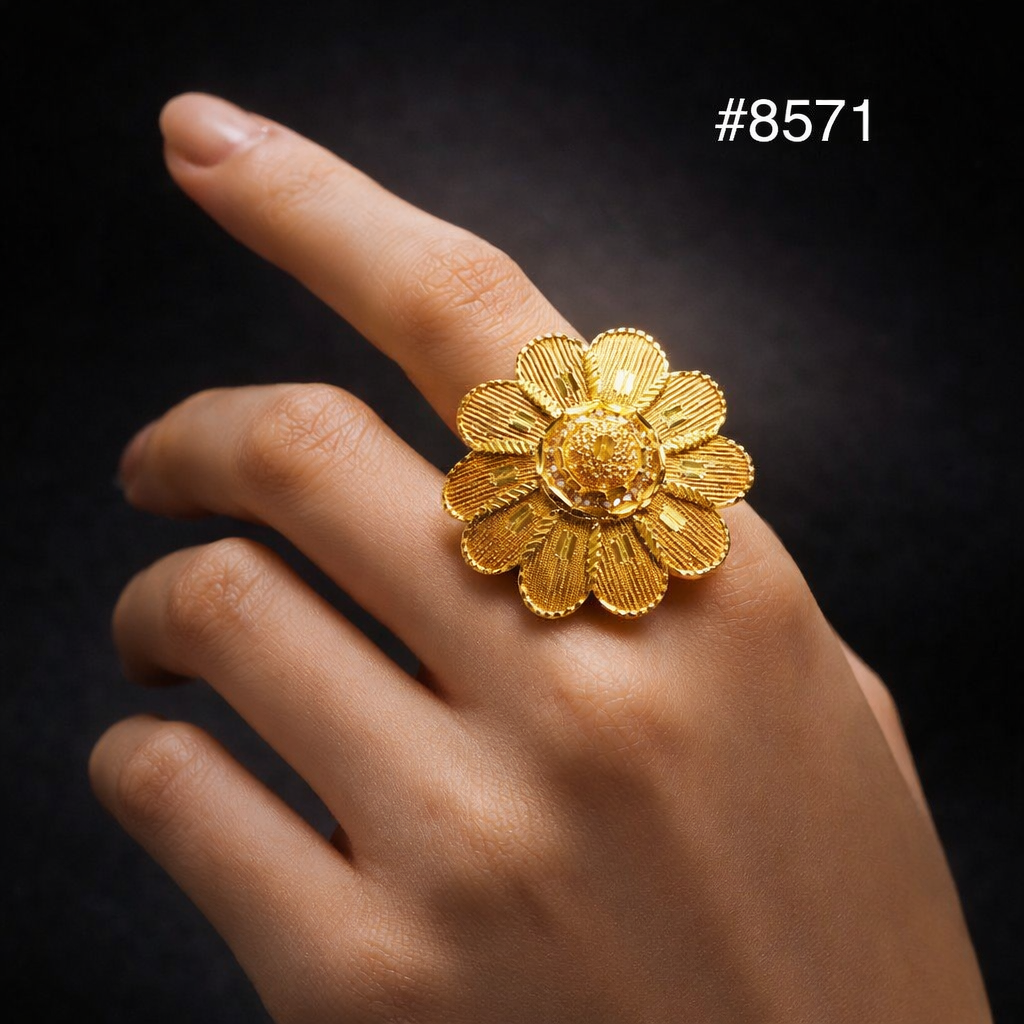 Gold Plated Finger Ring 5 Gram Gold Plated Jewellery PMJ Model No : 8571