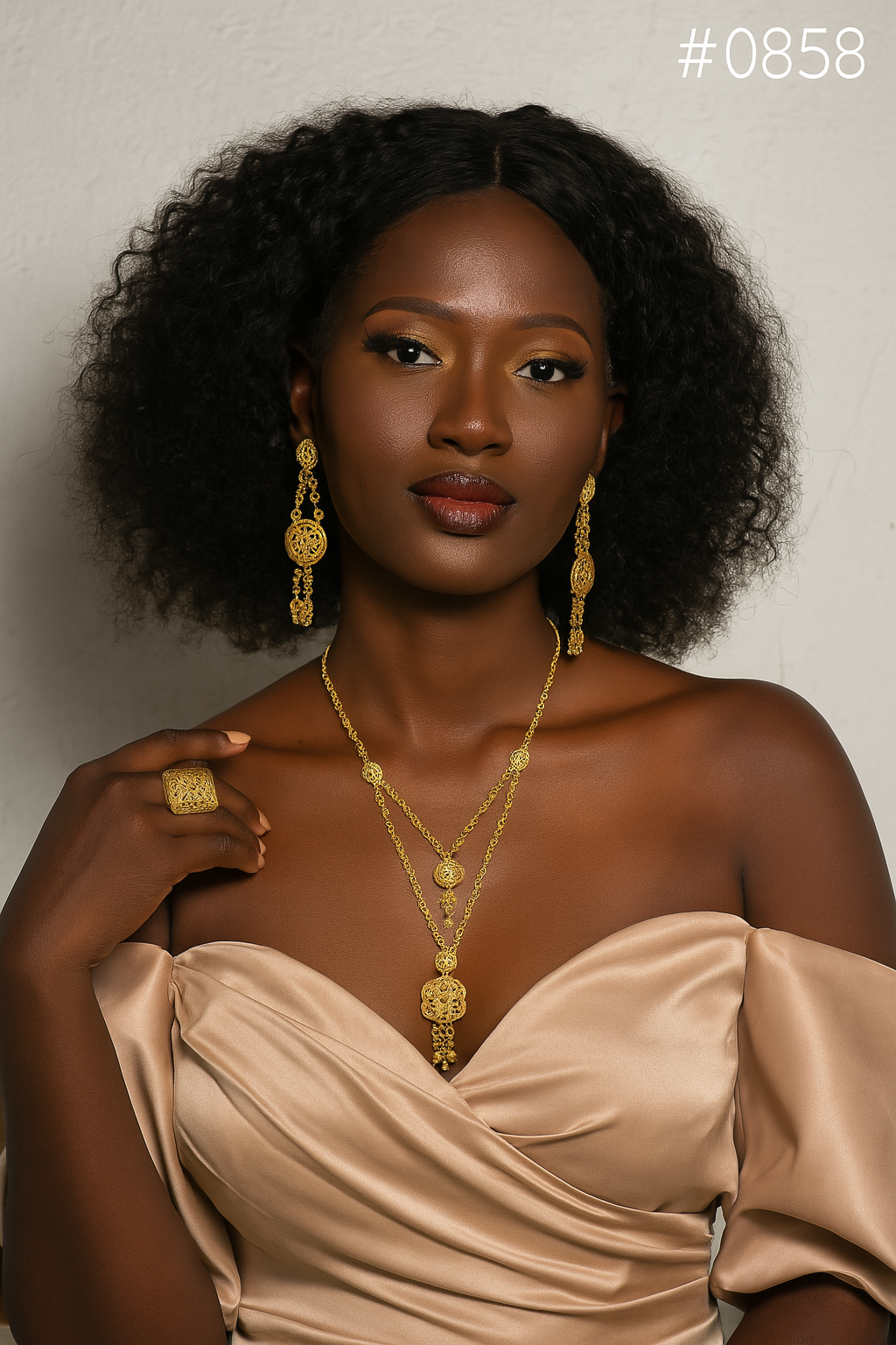 PMJ Gold Plated Kristine Froseth BeautifulInnisfree Long Necklace Costume Jewelry Sale MODEL : 858