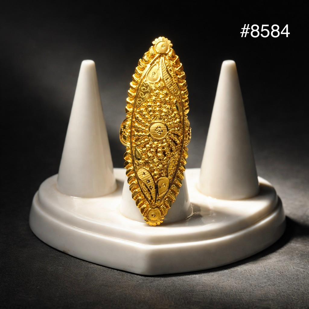 Gold Plated Finger Ring 2 Inch 5 Gram Gold Plated Jewellery PMJ Model No : 8584