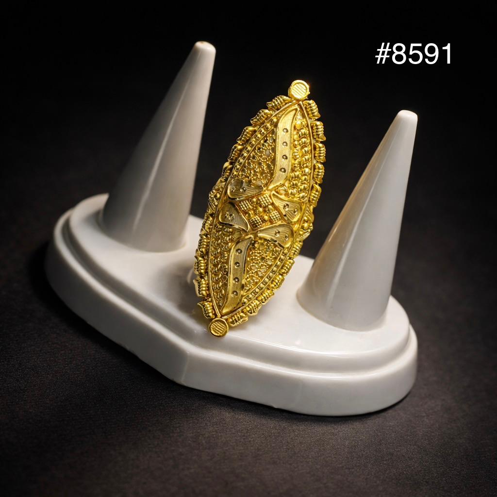 Gold Plated Finger Ring 2 Inch 5 Gram Gold Plated Jewellery PMJ Model No : 8591