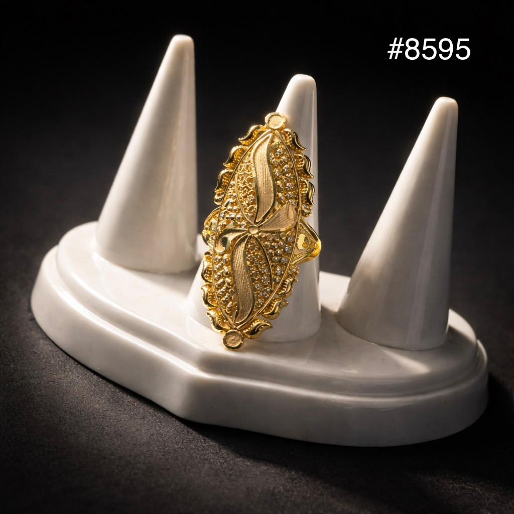 Gold Plated Finger Ring 1.5 Inch Gold Plated Jewellery PMJ Model No : 8595