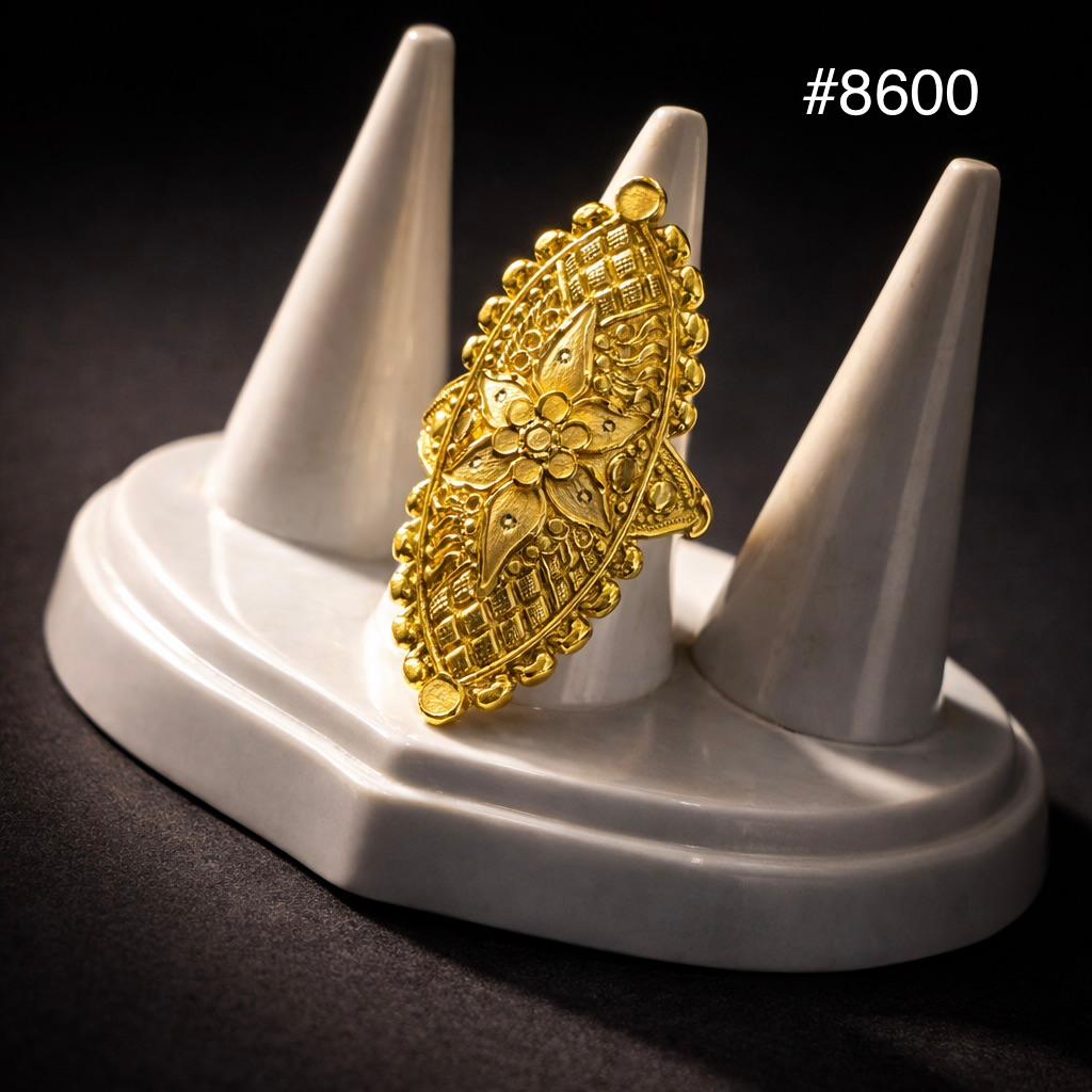 Gold Plated Finger Ring 1.5 Inch Gold Plated Jewellery PMJ Model No : 8600